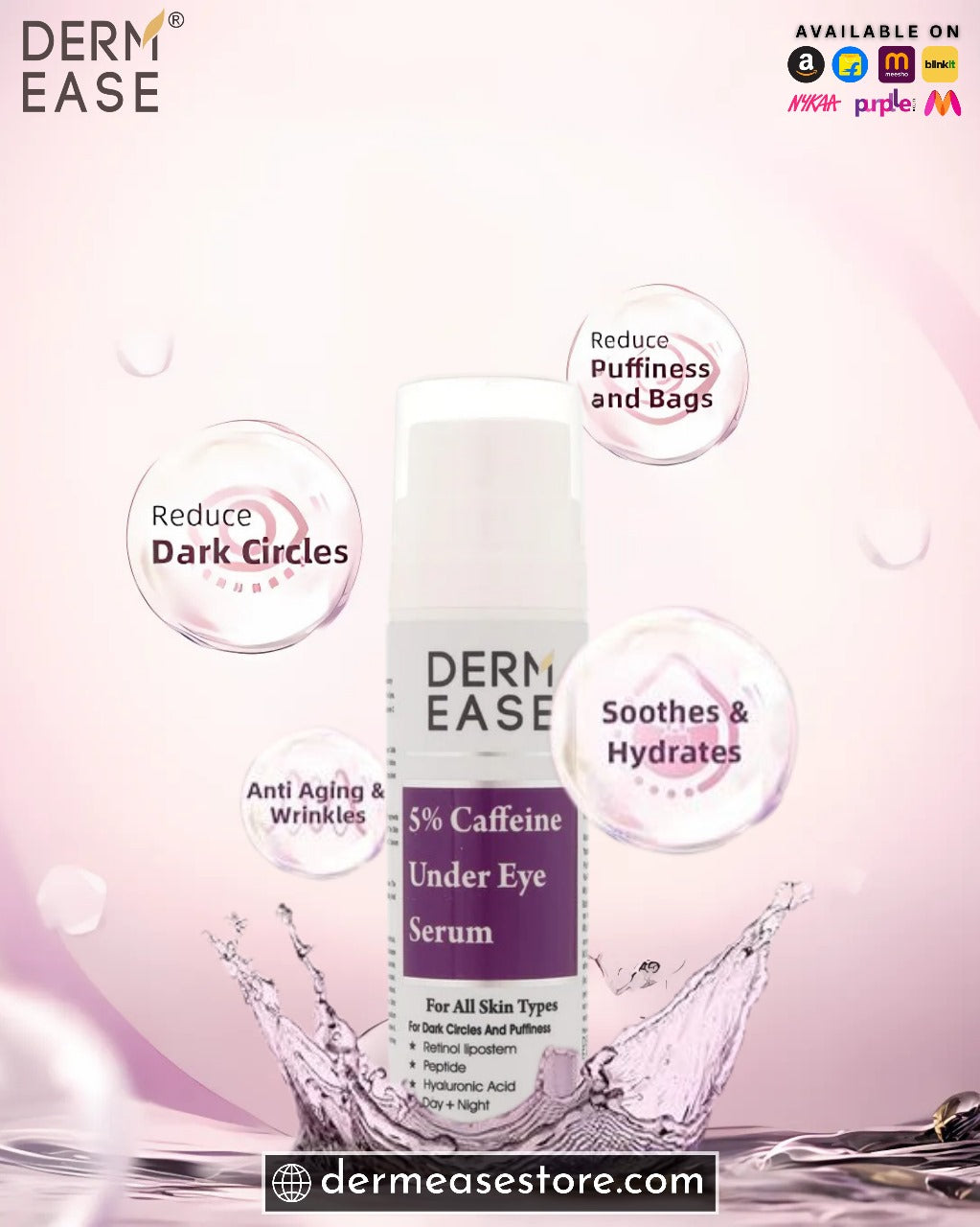 Say Goodbye to Tired Eyes: Introducing Derm Ease 5% Caffeine Under Eye Serum