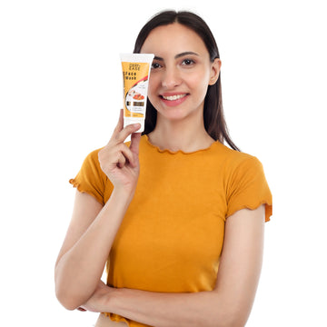 a woman holding a tube of Dermease face mask a woman holding a tube of Dermease face mask