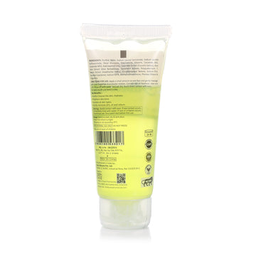 Back view of a green skincare product tube on a white background Back view of a green skincare product tube on a white background