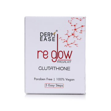 Derm Ease Re Glow Facial Kit packaging on a white background Derm Ease Re Glow Facial Kit packaging on a white background