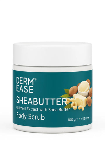 Derm Ease Sheabutter Body Scrub jar on a white background Derm Ease Sheabutter Body Scrub jar on a white background
