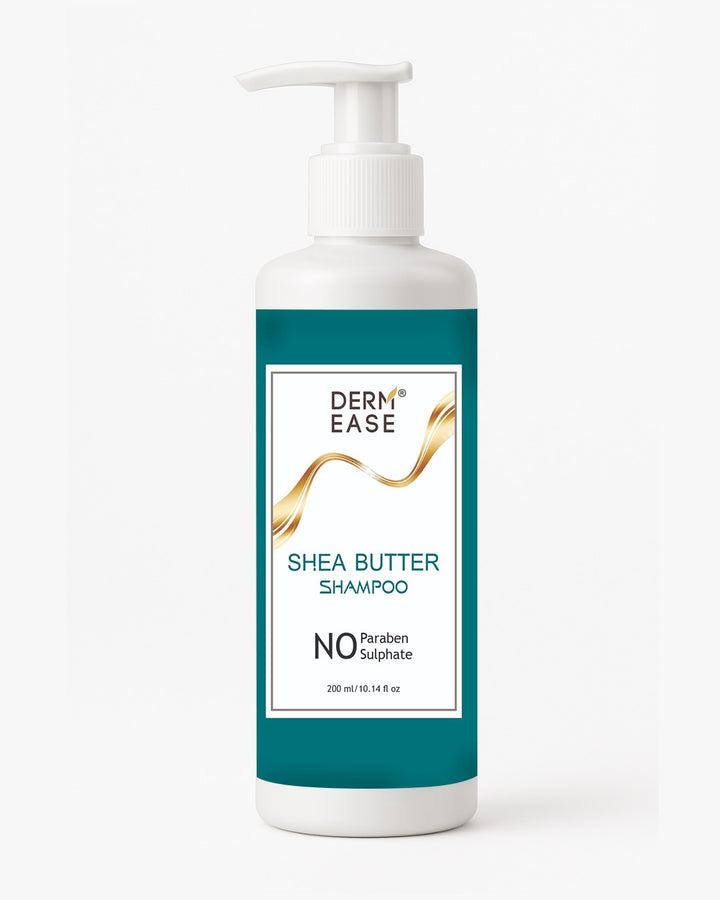 Derm-Ease Shea Butter Shampoo bottle on a white background