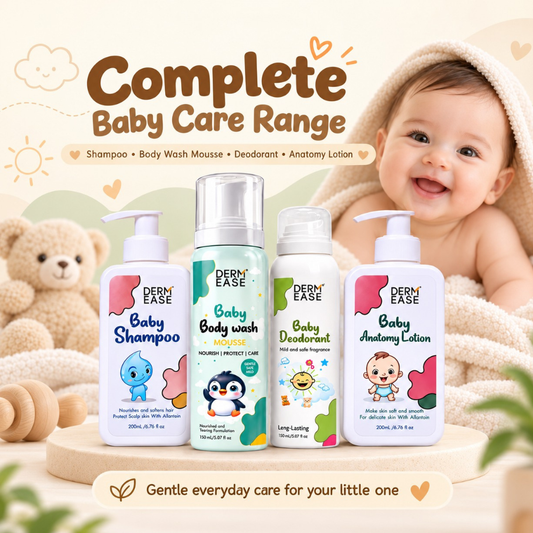 Baby shampoo + Baby Body Mouse + Baby deodorant +Baby Anatomy Lotion