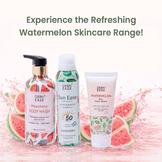 Watermelon Gift pack Body Wash, Face Wash, Sun Ease Sunscreen SPF 50 PA+++ Watermelon & OMEGA 6