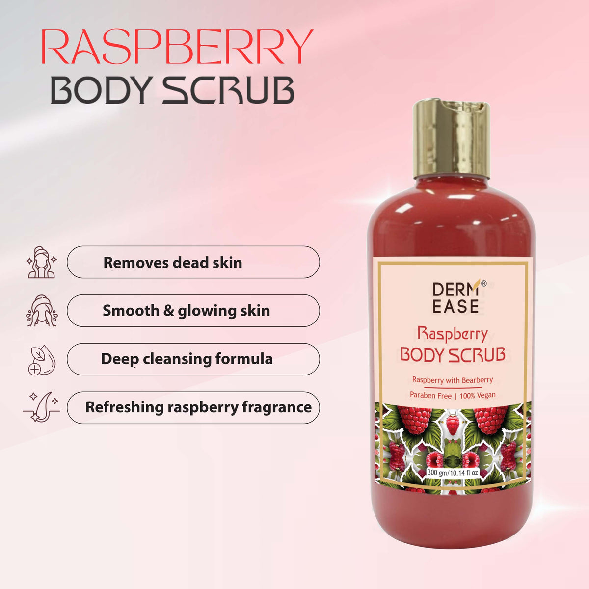 Soft Scrub Raspberry RASPBERRY BODY SCRUB – Dermease Store