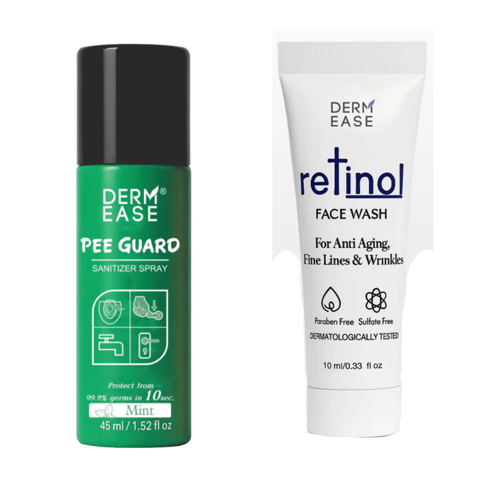 PEE GUARD SPRAY 45ML MINT + RETINOL FACE WASH 10ML