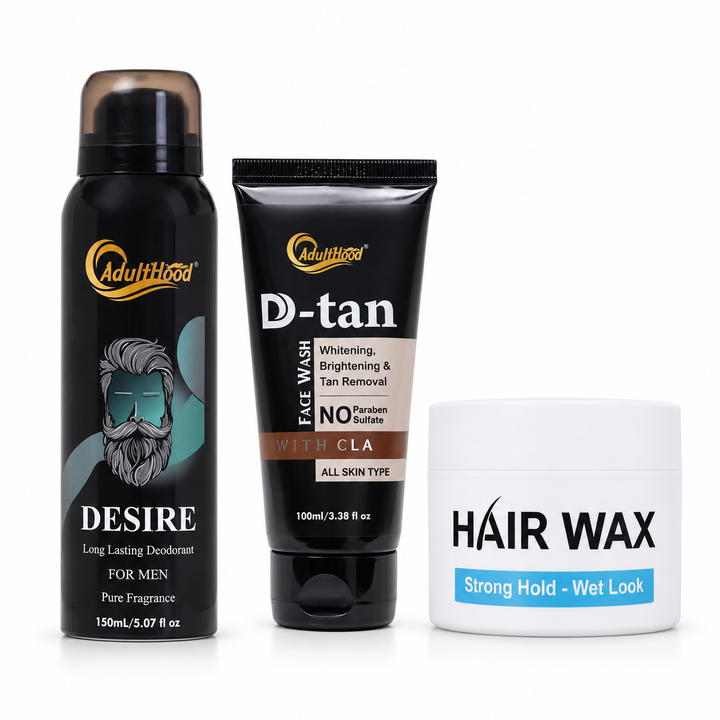 DESIRE DEODORANT (150ML) + D-TAN FACE WASH (100 ML) + HAIR WAX