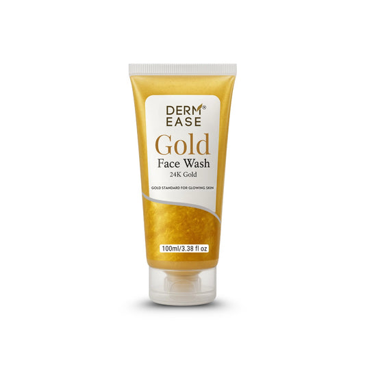 DermEase Gold Face Wash tube on a white background