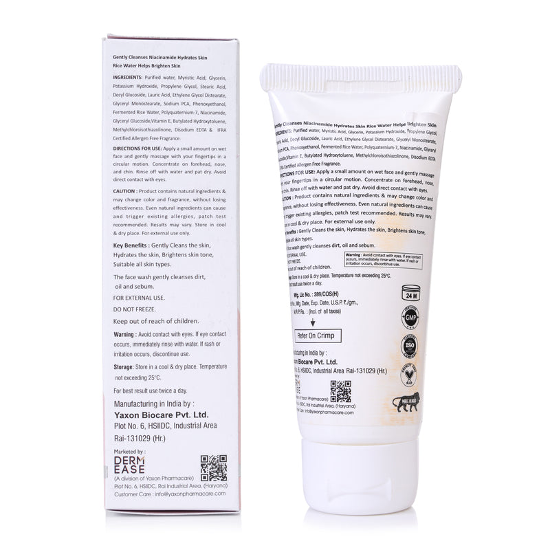 Rice Face Wash Improves Skin Texture