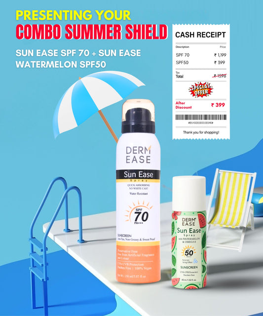 SUN EASE SPRAY SPF 70 +  SUN EASE SPRAY WITH WATERMELON & OMEGA 6 SPF 50